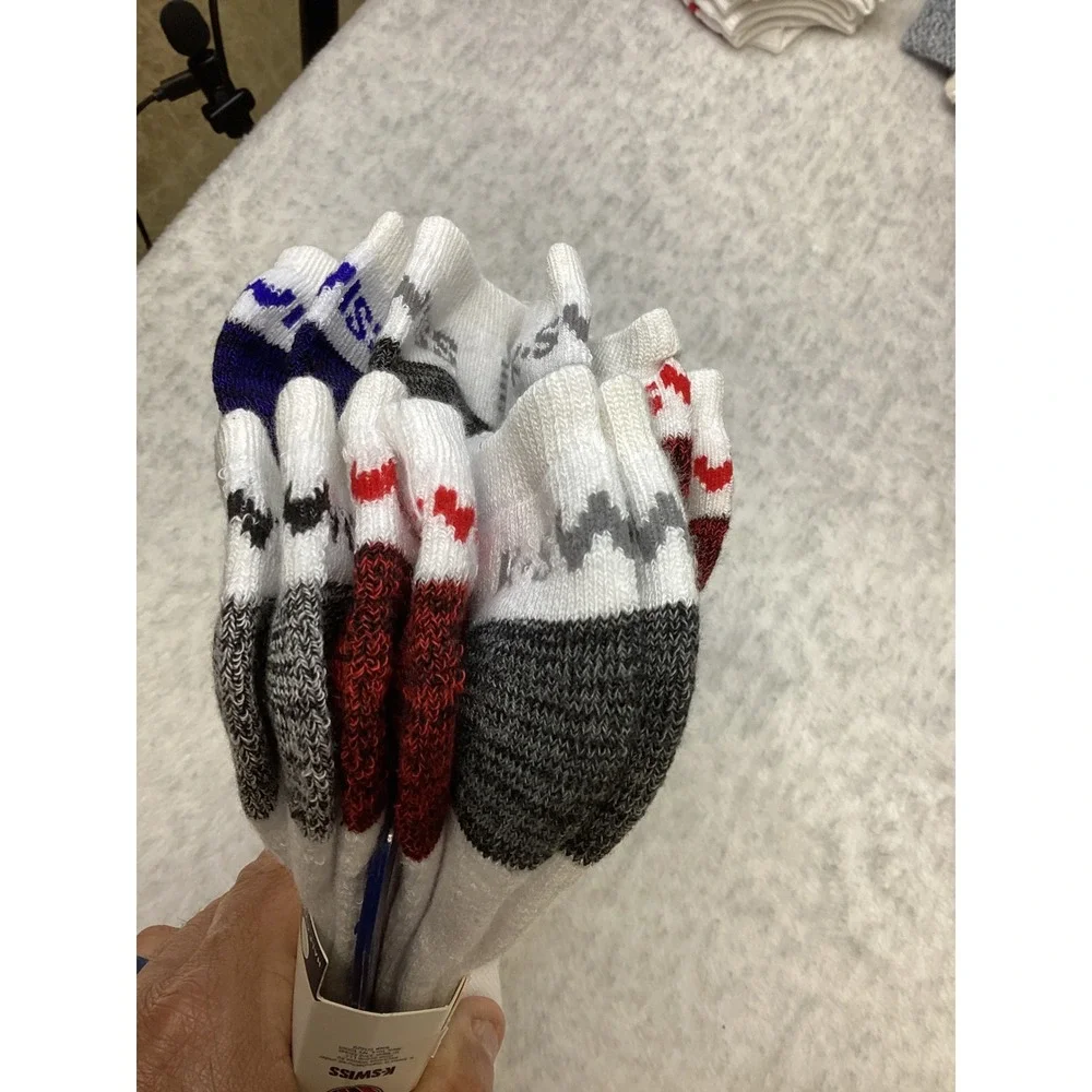 K-Swiss Mens Low Cut Athletic Socks 6 Pair Pack‎ White Blue Grey Maroon KS5M9207
